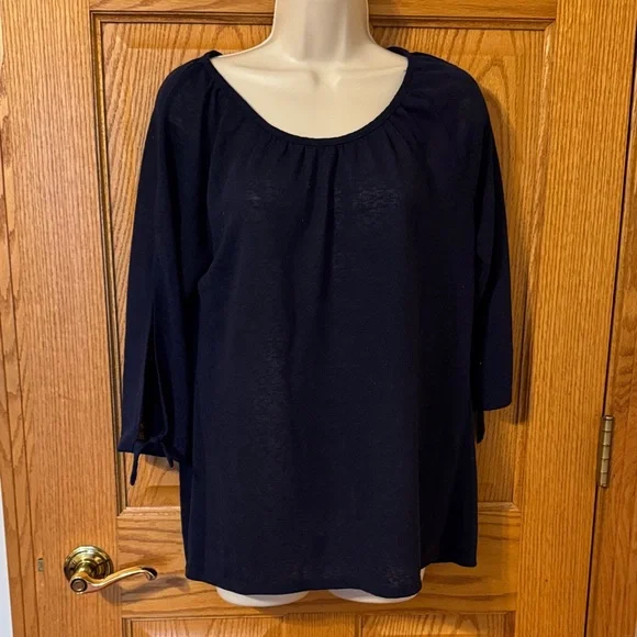 CROSBY by Mollie Burch Navy Blouse - Picture 1 of 5